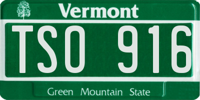 VT license plate TSO916