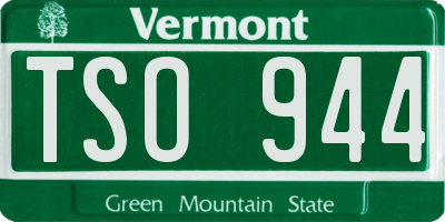 VT license plate TSO944