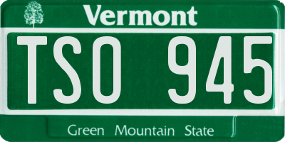 VT license plate TSO945