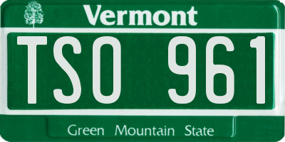 VT license plate TSO961