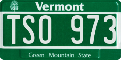 VT license plate TSO973