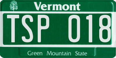 VT license plate TSP018