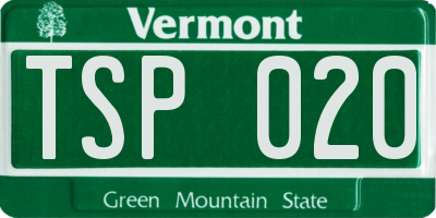 VT license plate TSP020