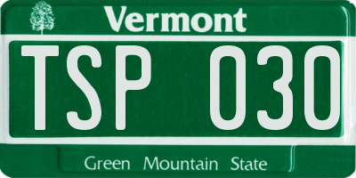 VT license plate TSP030