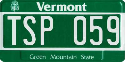 VT license plate TSP059