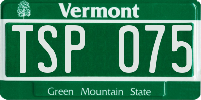 VT license plate TSP075