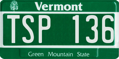 VT license plate TSP136