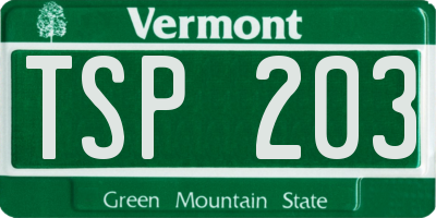 VT license plate TSP203