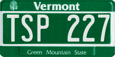 VT license plate TSP227