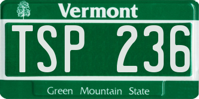 VT license plate TSP236