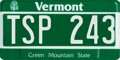 VT license plate TSP243