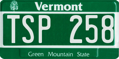 VT license plate TSP258