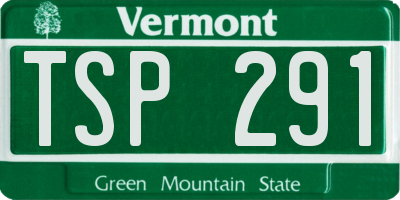 VT license plate TSP291