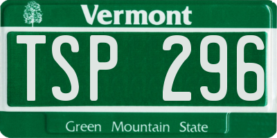 VT license plate TSP296
