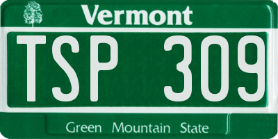 VT license plate TSP309
