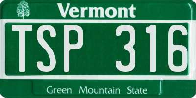 VT license plate TSP316