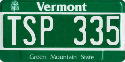 VT license plate TSP335