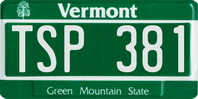 VT license plate TSP381