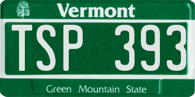 VT license plate TSP393