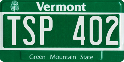 VT license plate TSP402