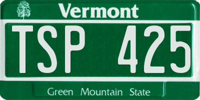 VT license plate TSP425