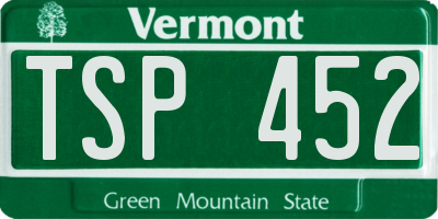VT license plate TSP452