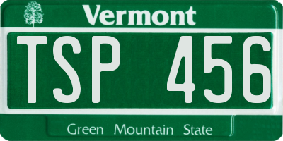 VT license plate TSP456