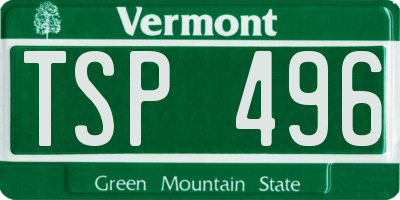 VT license plate TSP496