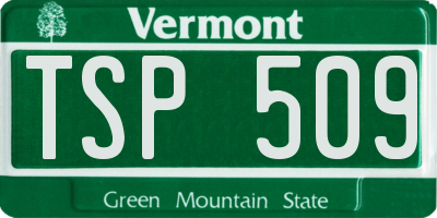 VT license plate TSP509