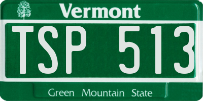 VT license plate TSP513