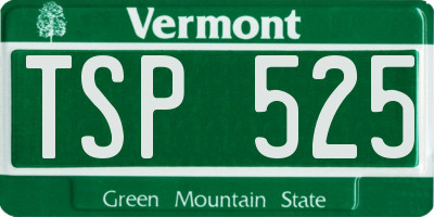 VT license plate TSP525