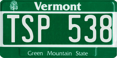 VT license plate TSP538