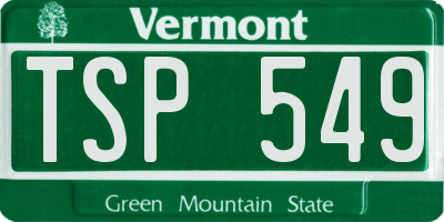 VT license plate TSP549