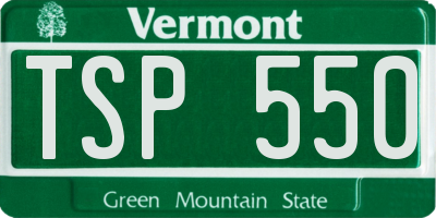 VT license plate TSP550