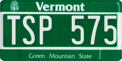VT license plate TSP575