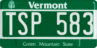 VT license plate TSP583