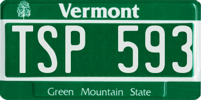 VT license plate TSP593