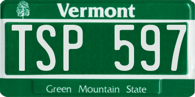 VT license plate TSP597