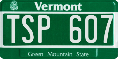 VT license plate TSP607
