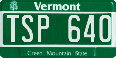 VT license plate TSP640