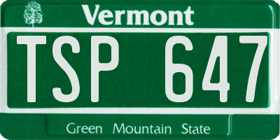 VT license plate TSP647
