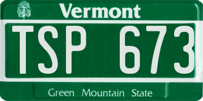 VT license plate TSP673