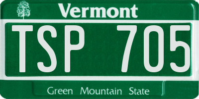 VT license plate TSP705