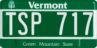 VT license plate TSP717