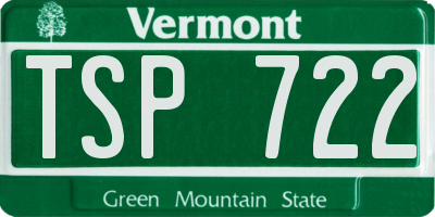 VT license plate TSP722