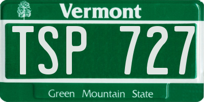 VT license plate TSP727