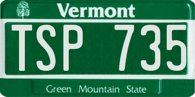 VT license plate TSP735