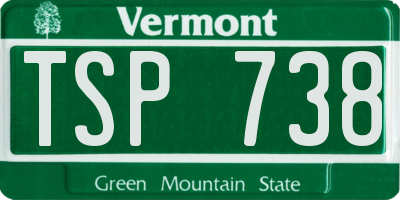 VT license plate TSP738