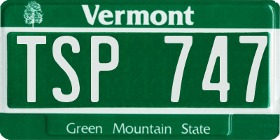 VT license plate TSP747