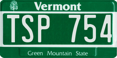 VT license plate TSP754